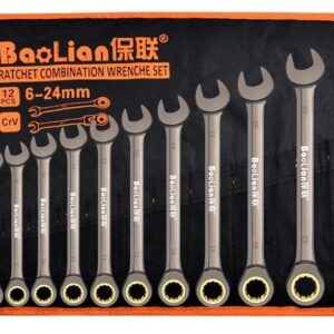 10pcs 8-24mm Wrench Spanner Set Ratchet Combination